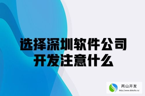 选择深圳软件开发公司应注意什么(图1)